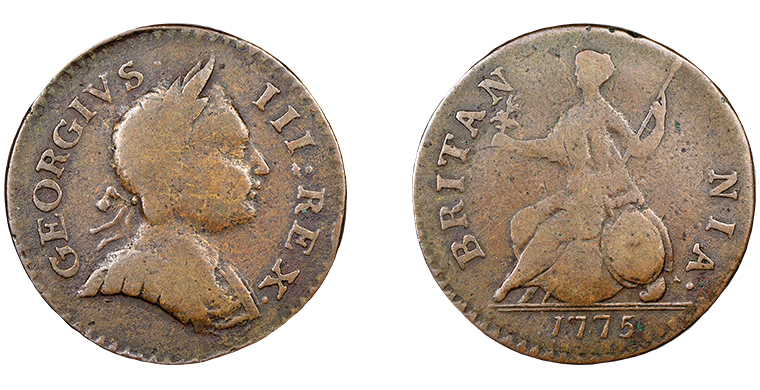 0,5 пенни 1775 — Великобритания